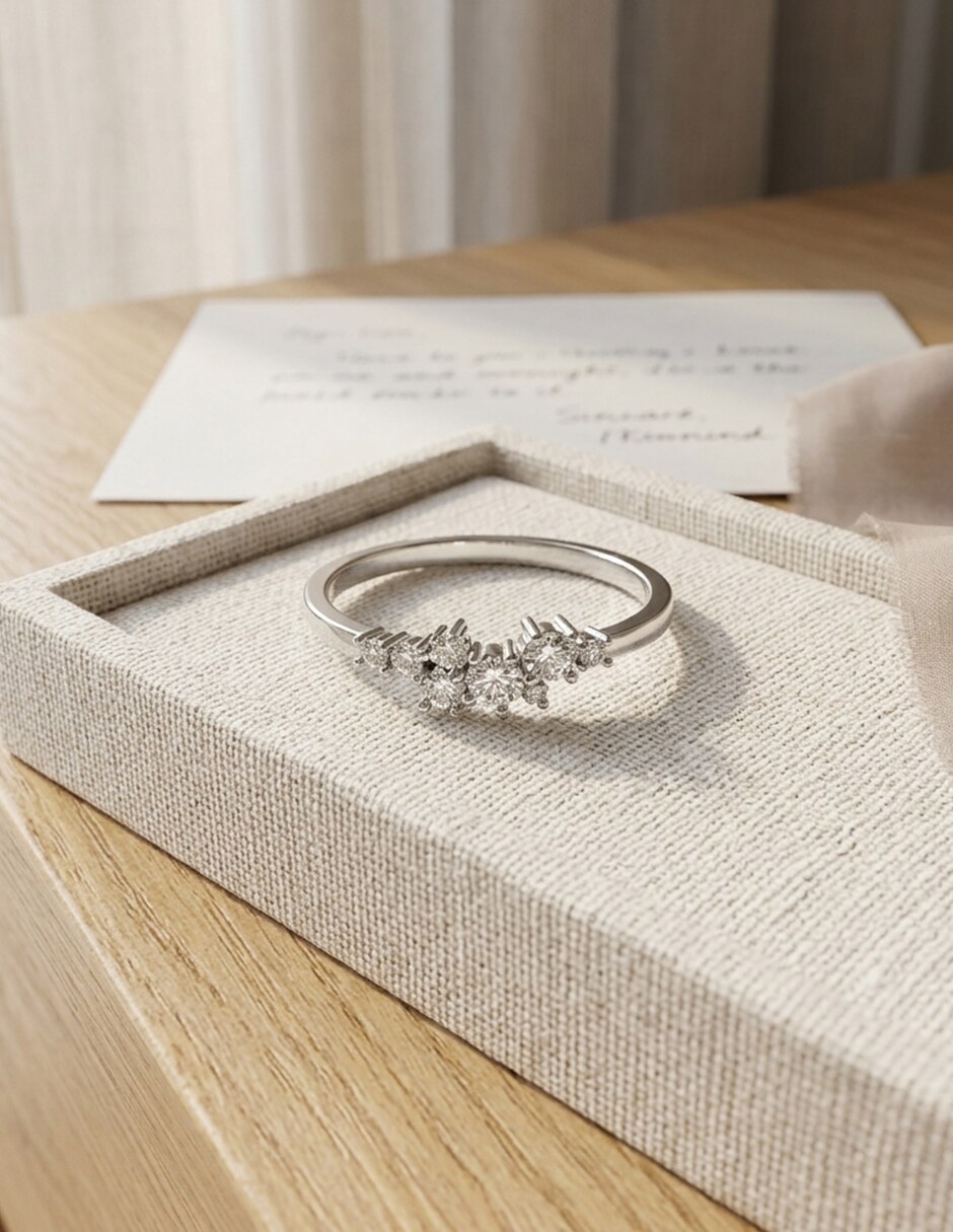 Anillo de compromiso de oro 14 k zirconia cúbica 5
