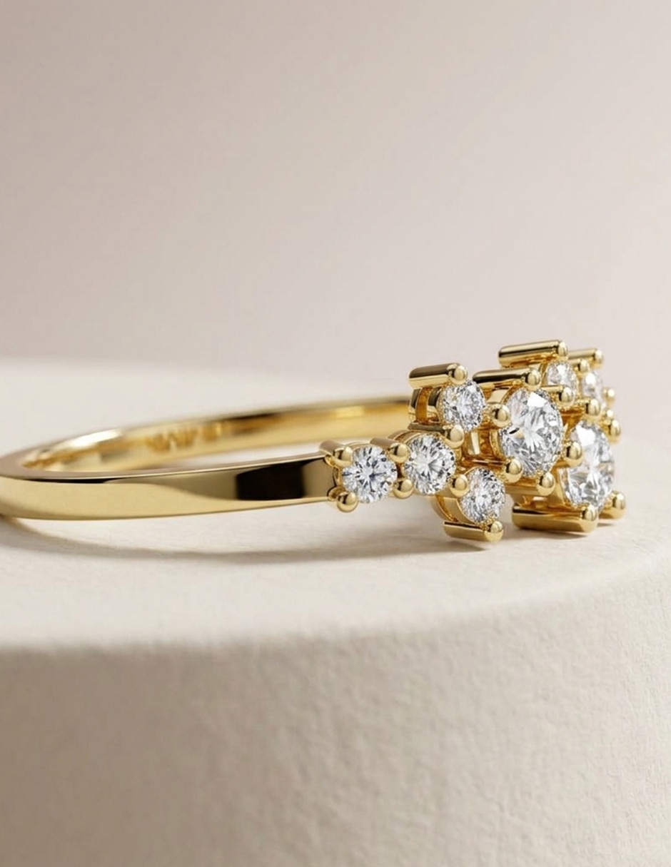 Anillo de compromiso de oro 9 k Amore Mio zirconia cúbica