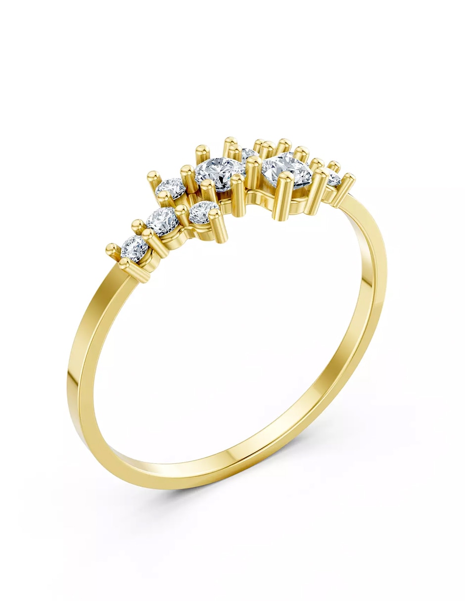 Anillo de compromiso de oro 9 k Amore Mio zirconia cúbica