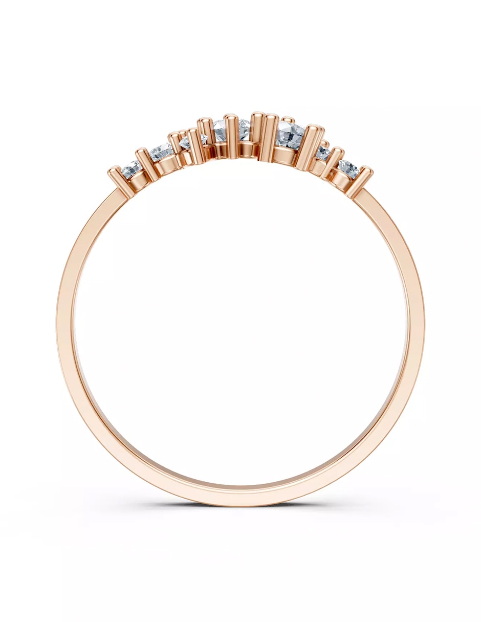 Anillo de compromiso de oro 9 k zirconia cúbica 3