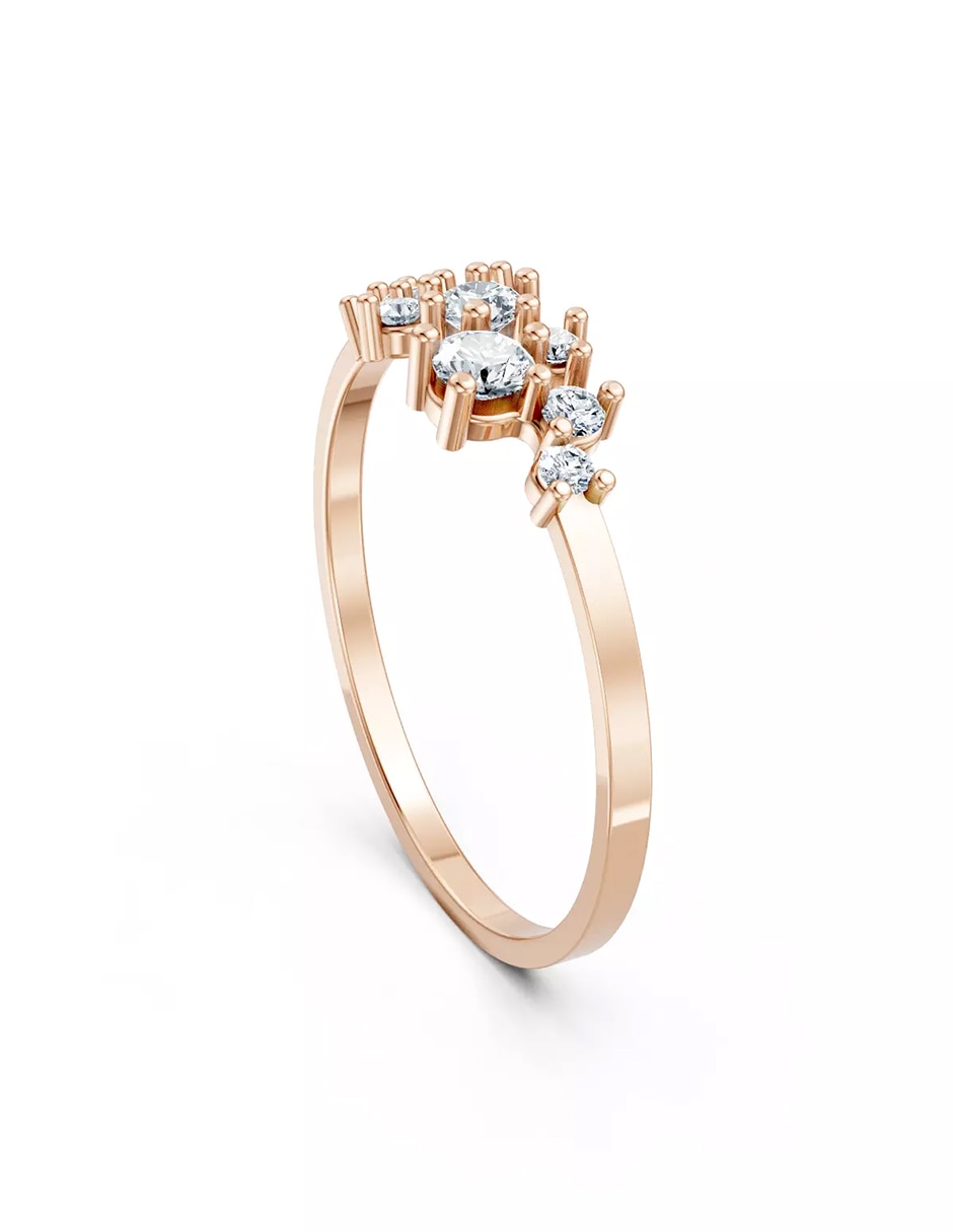 Anillo de compromiso de oro 9 k zirconia cúbica 4