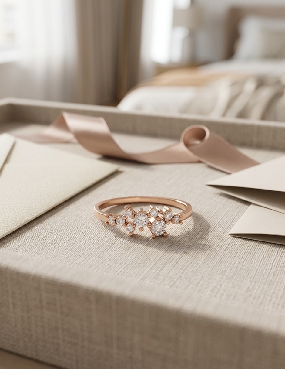 Anillo de compromiso de oro 9 k zirconia cúbica 6