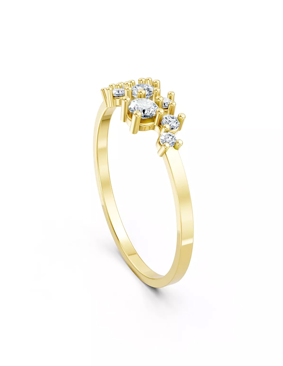 Anillo de compromiso de oro 18 k zirconia cúbica 3