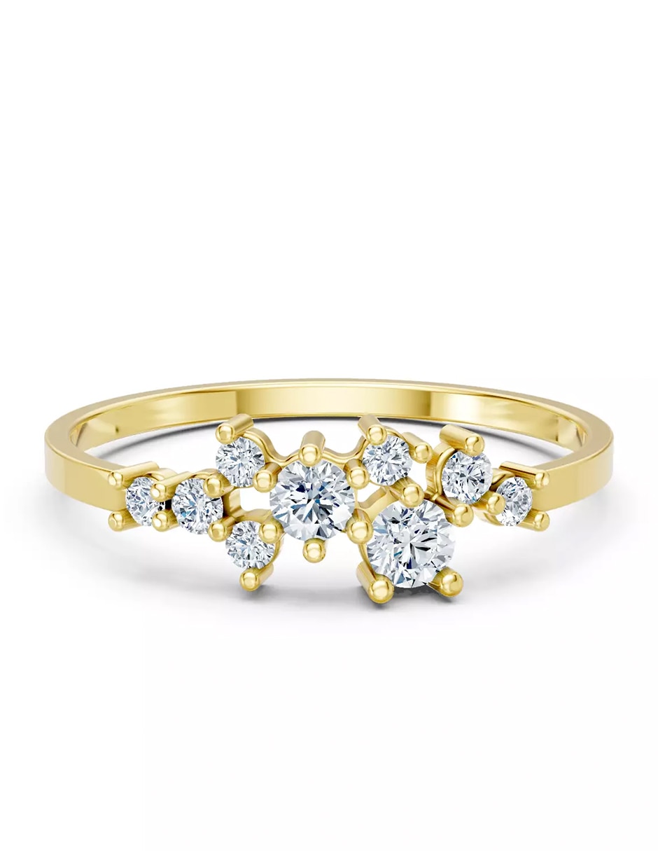 Anillo de compromiso de oro 14 k Amore Mio zirconia cúbica
