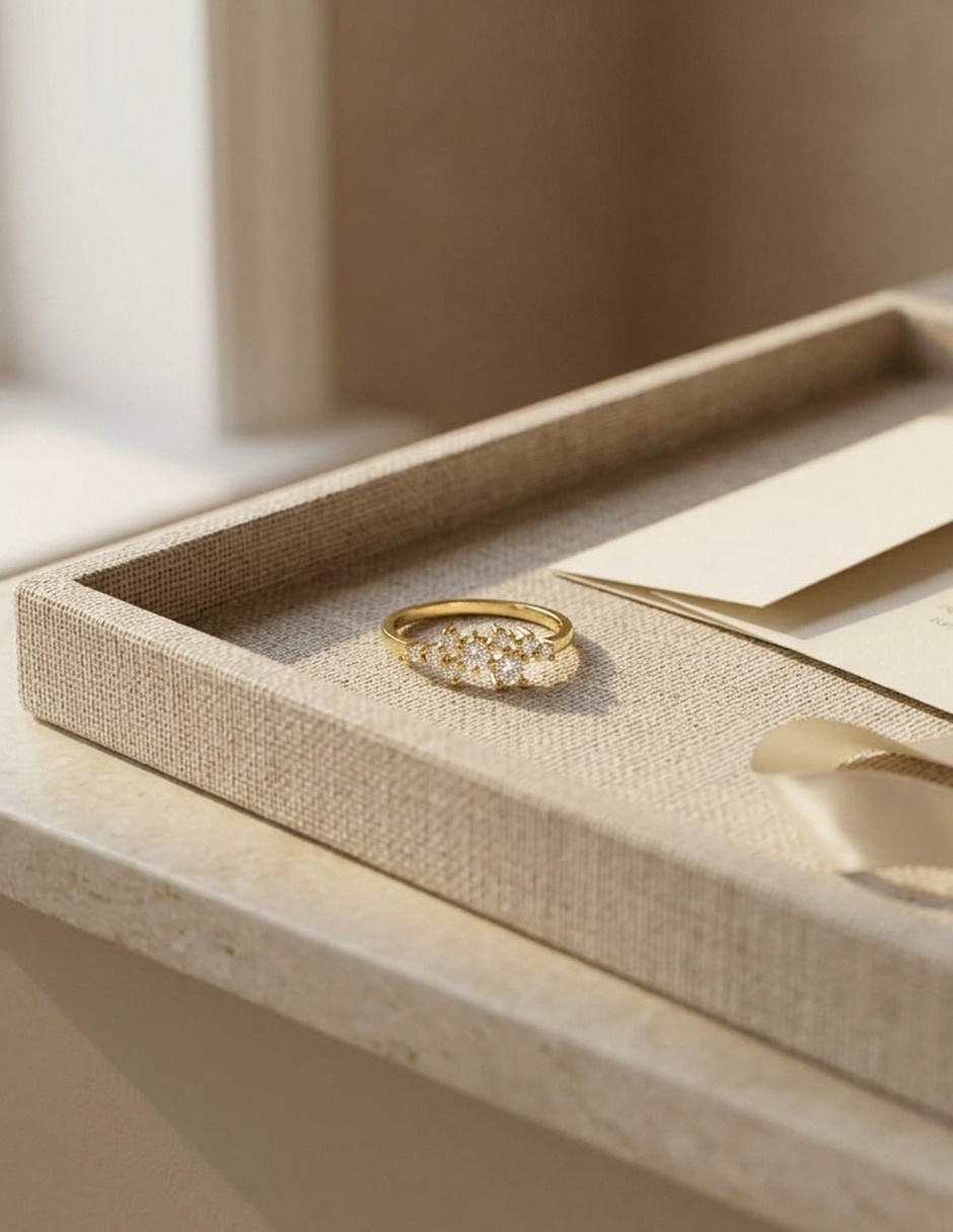 Anillo de compromiso de oro 14 k Amore Mio zirconia cúbica