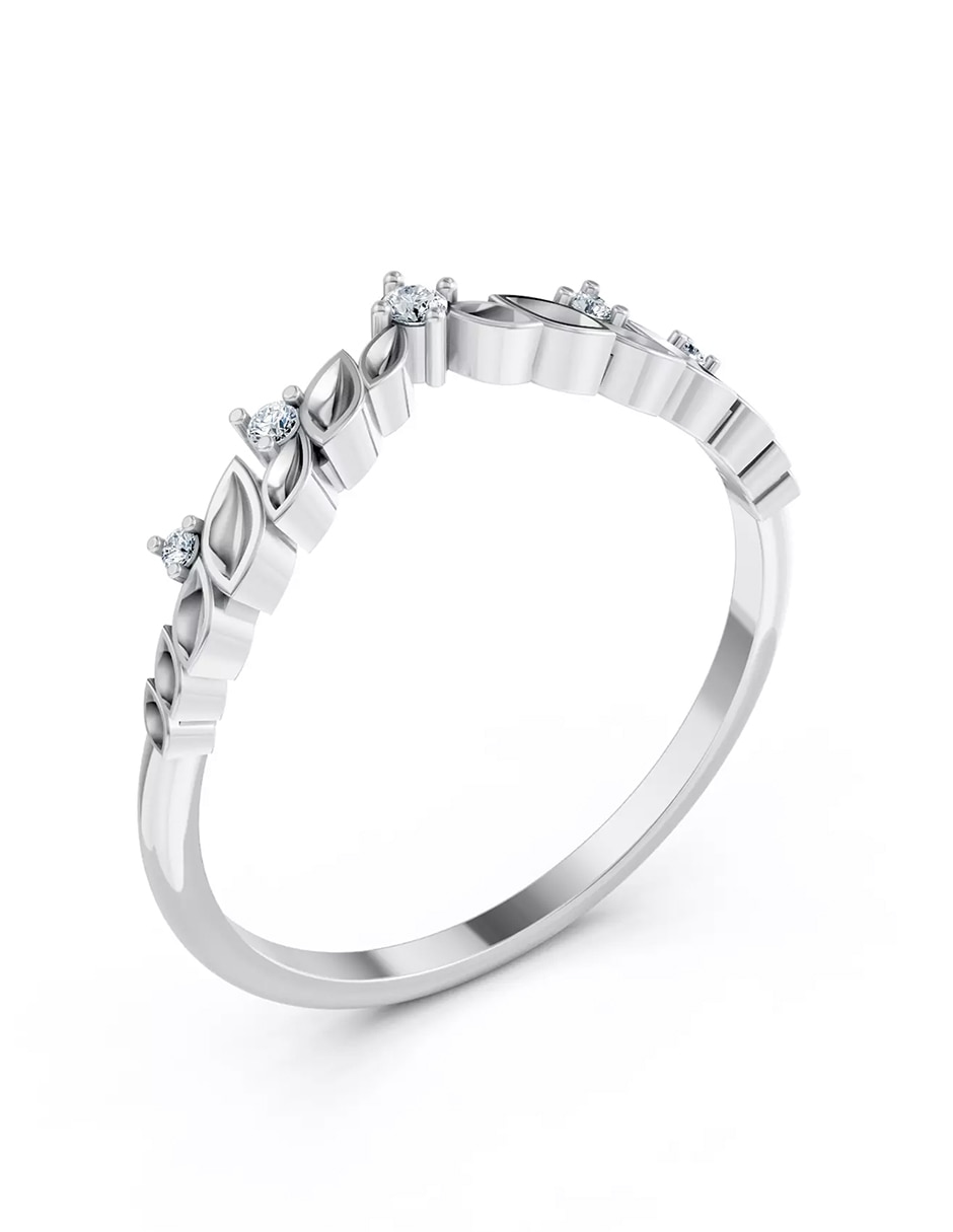 Anillo de compromiso de oro 18 k zirconia cúbica 6