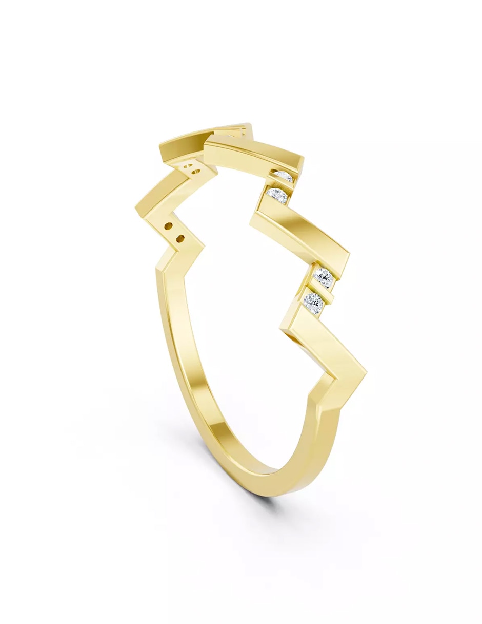 Anillo de compromiso de oro 9 k Amore Mio zirconia cúbica