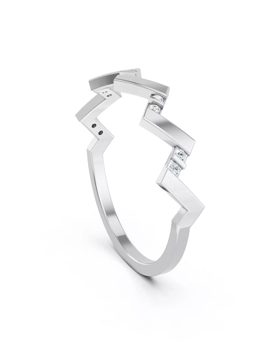 Anillo de compromiso de oro 14 k zirconia cúbica 3