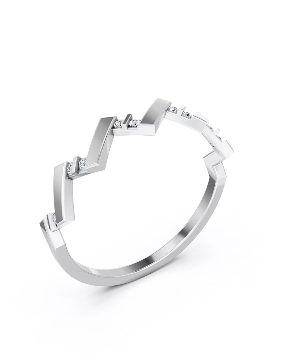 Anillo de compromiso de oro 14 k zirconia cúbica 6