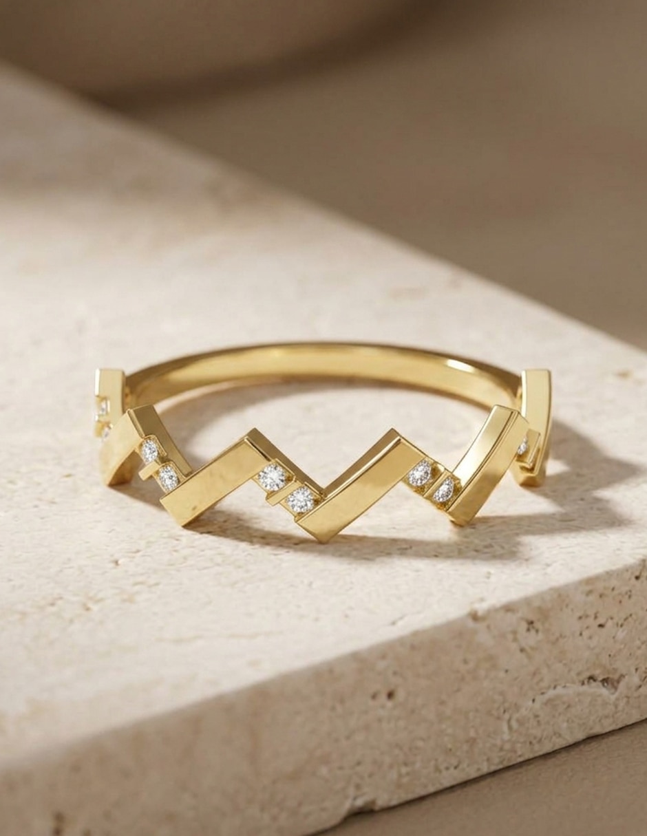 Anillo de compromiso de oro 14 k Amore Mio zirconia cúbica