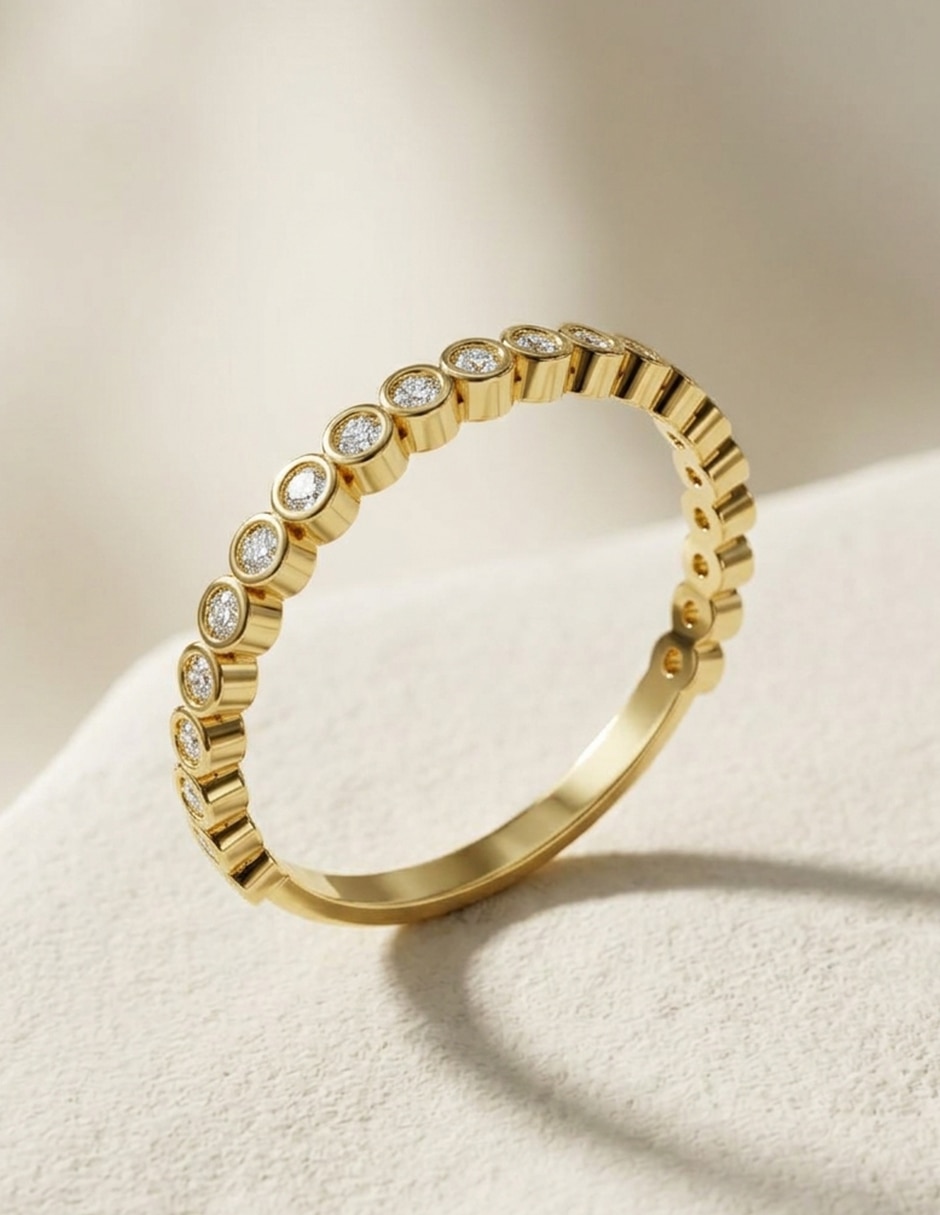Anillo de compromiso de oro 14 k Amore Mio zirconia cúbica