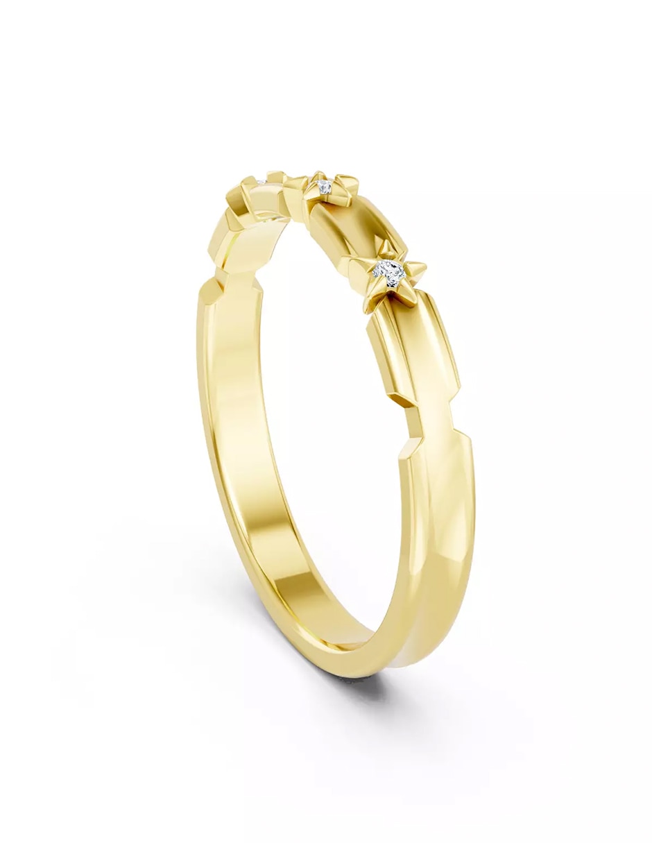 Anillo de compromiso de oro 14 k Amore Mio zirconia cúbica