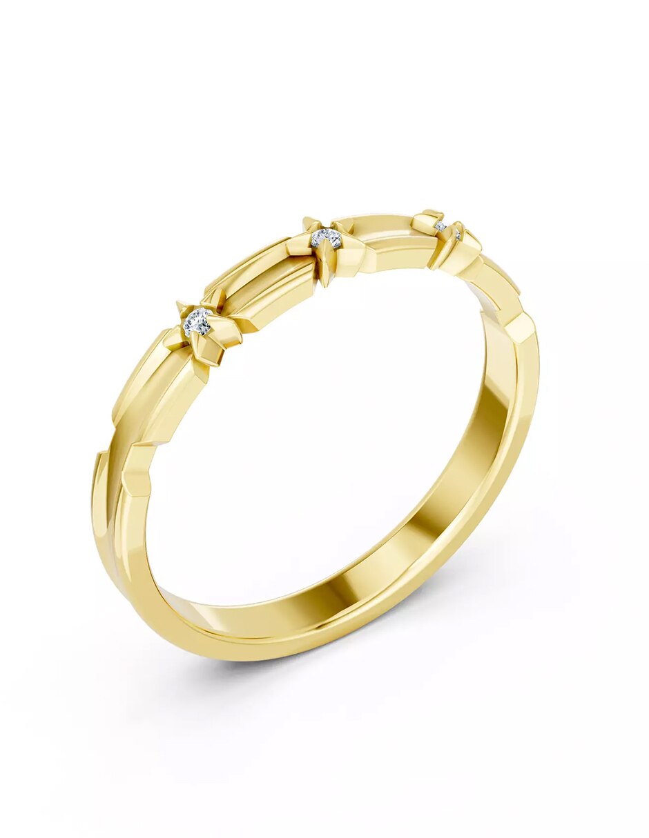 Anillo de compromiso de oro 14 k Amore Mio zirconia cúbica
