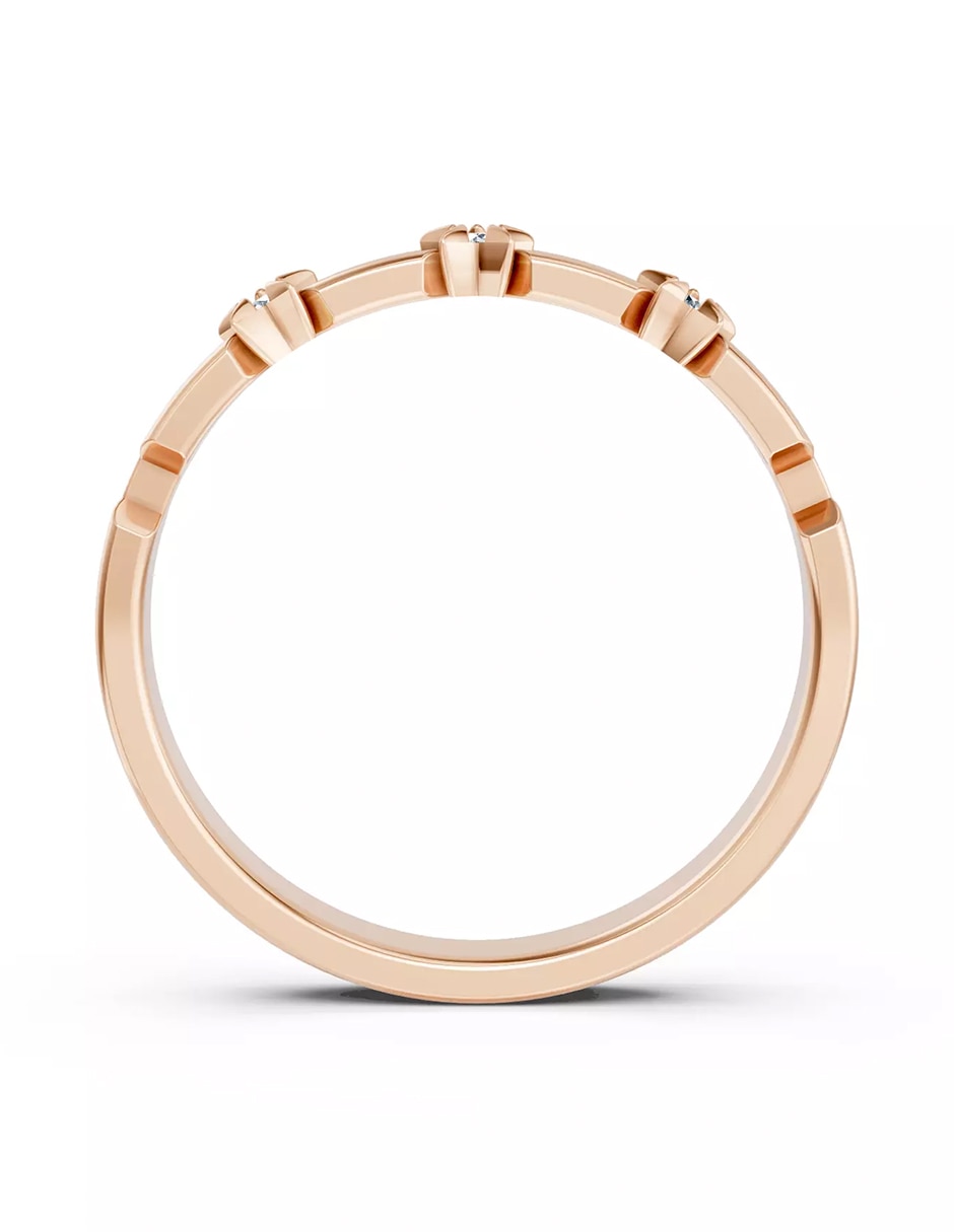 Anillo de compromiso de oro 14 k zirconia cúbica 3