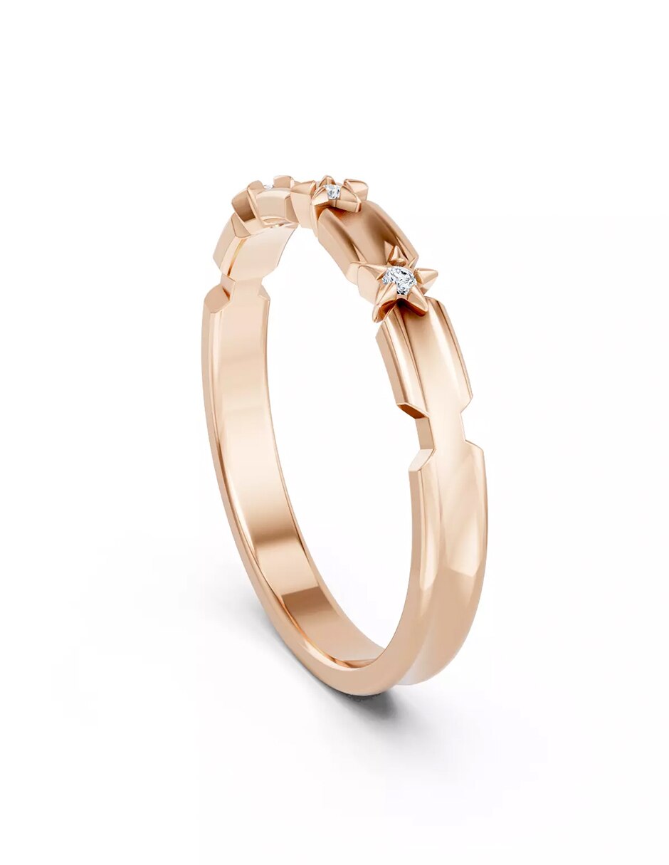 Anillo de compromiso de oro 14 k zirconia cúbica 4