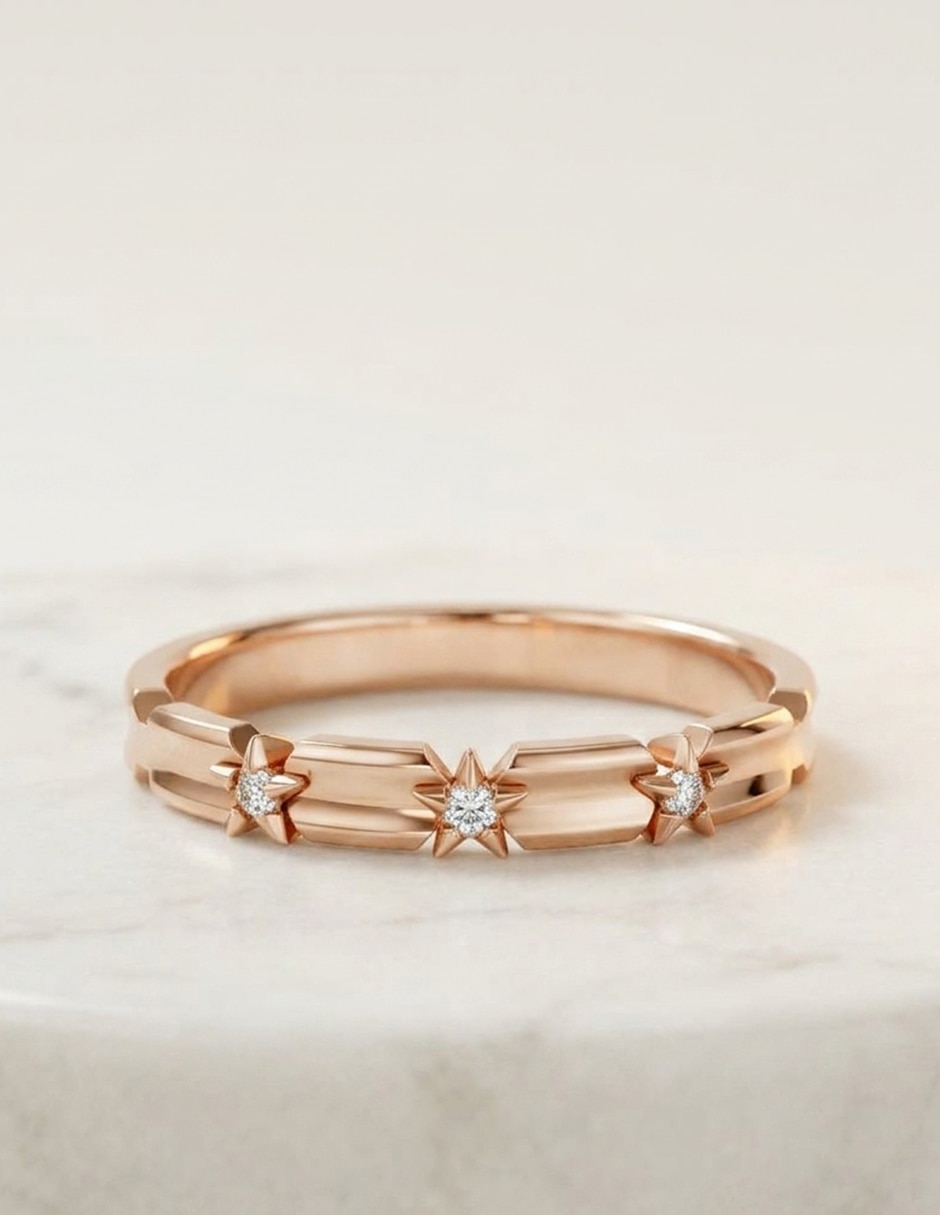 Anillo de compromiso de oro 14 k zirconia cúbica 5
