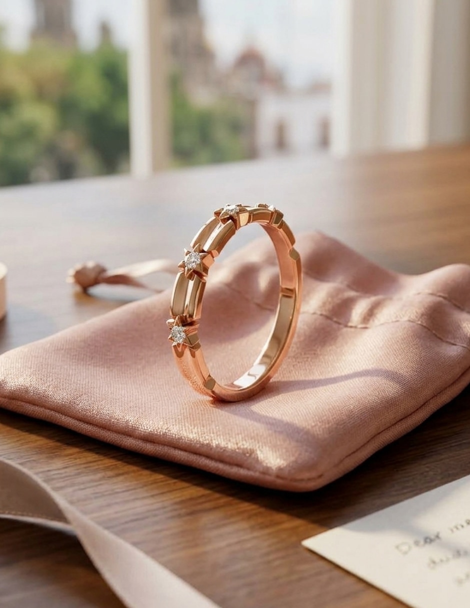 Anillo de compromiso de oro 14 k zirconia cúbica 6