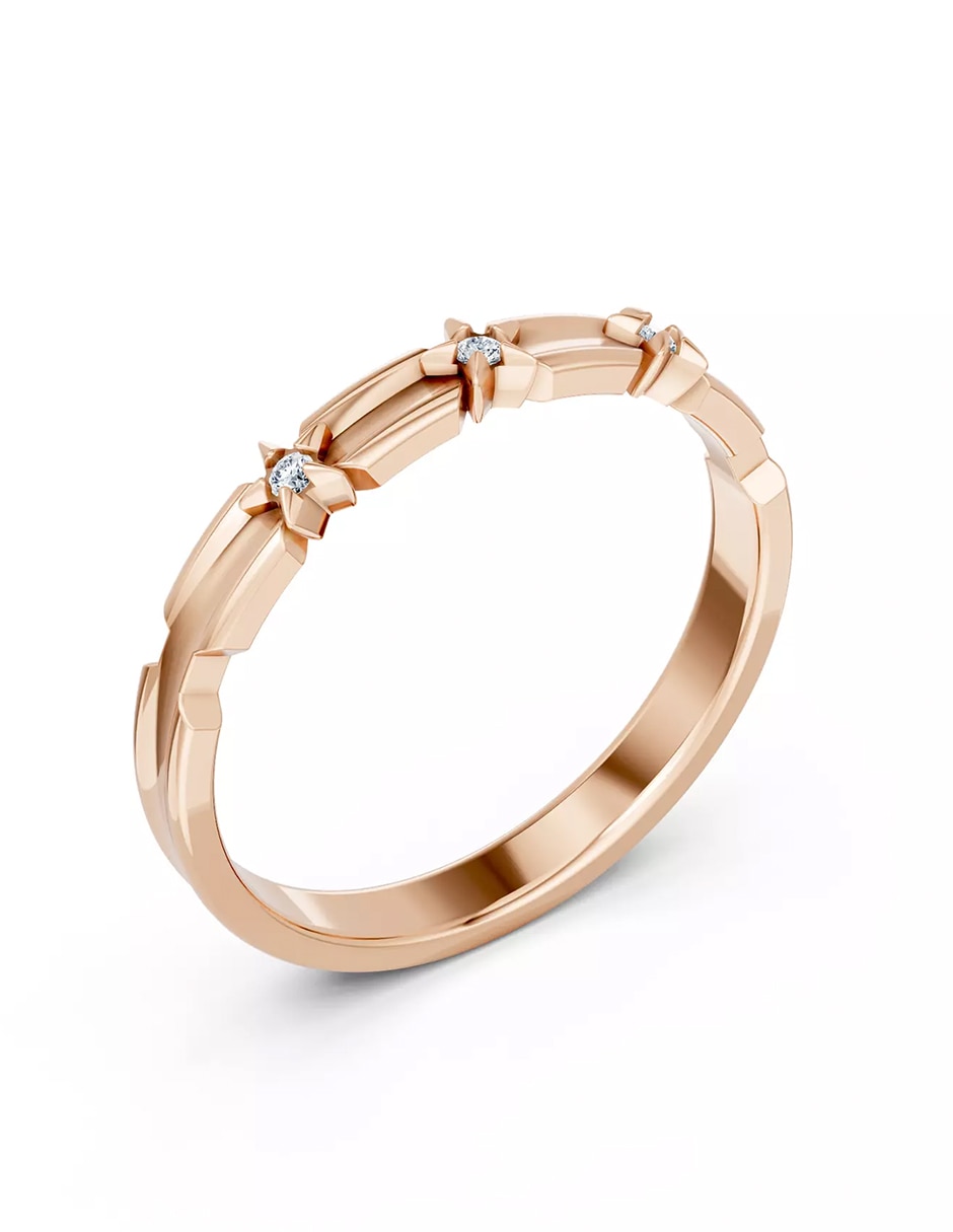 Anillo de compromiso de oro 14 k zirconia cúbica 7