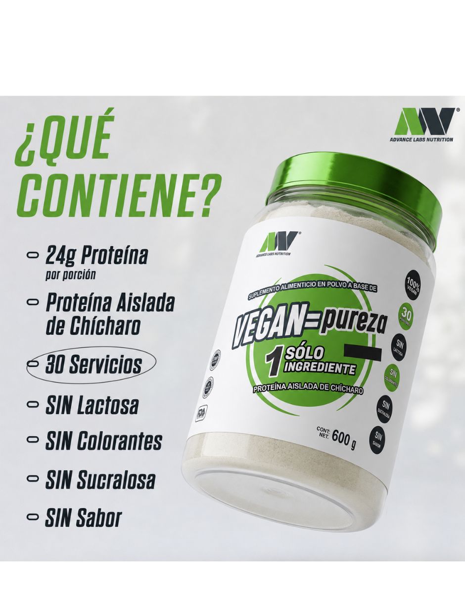 Vegan = pureza con proteína de chícharo sabor sin sabor de 6