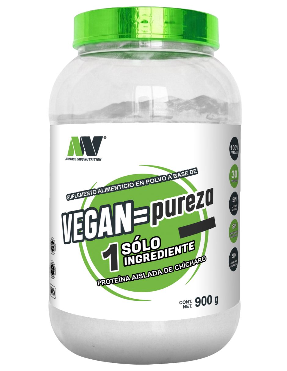 Vegan = Pureza Advance Labs Nutrition con proteína de chícharo