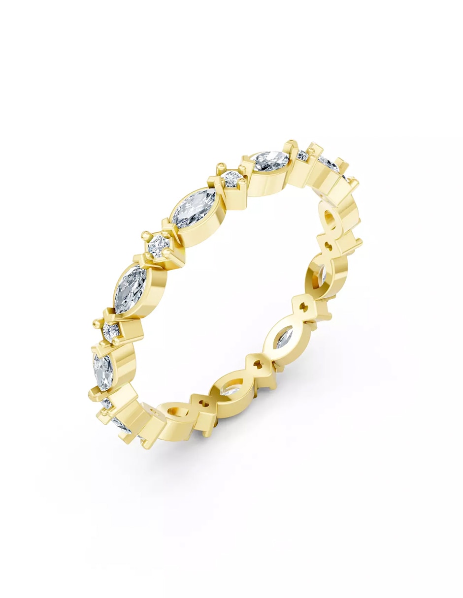 Anillo de compromiso de oro 14 k zirconia cúbica 5