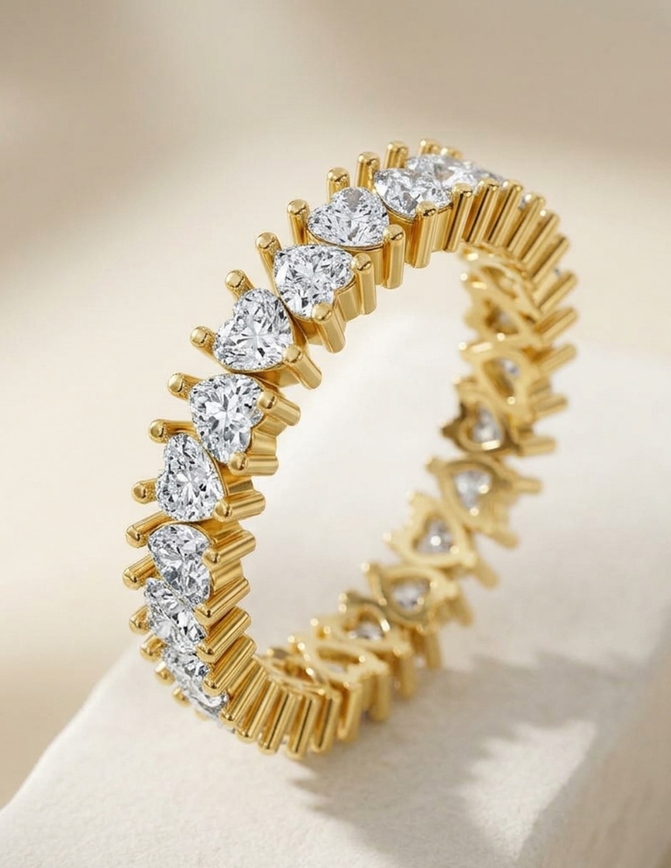 Anillo de compromiso de oro 14 k zirconia cúbica 6