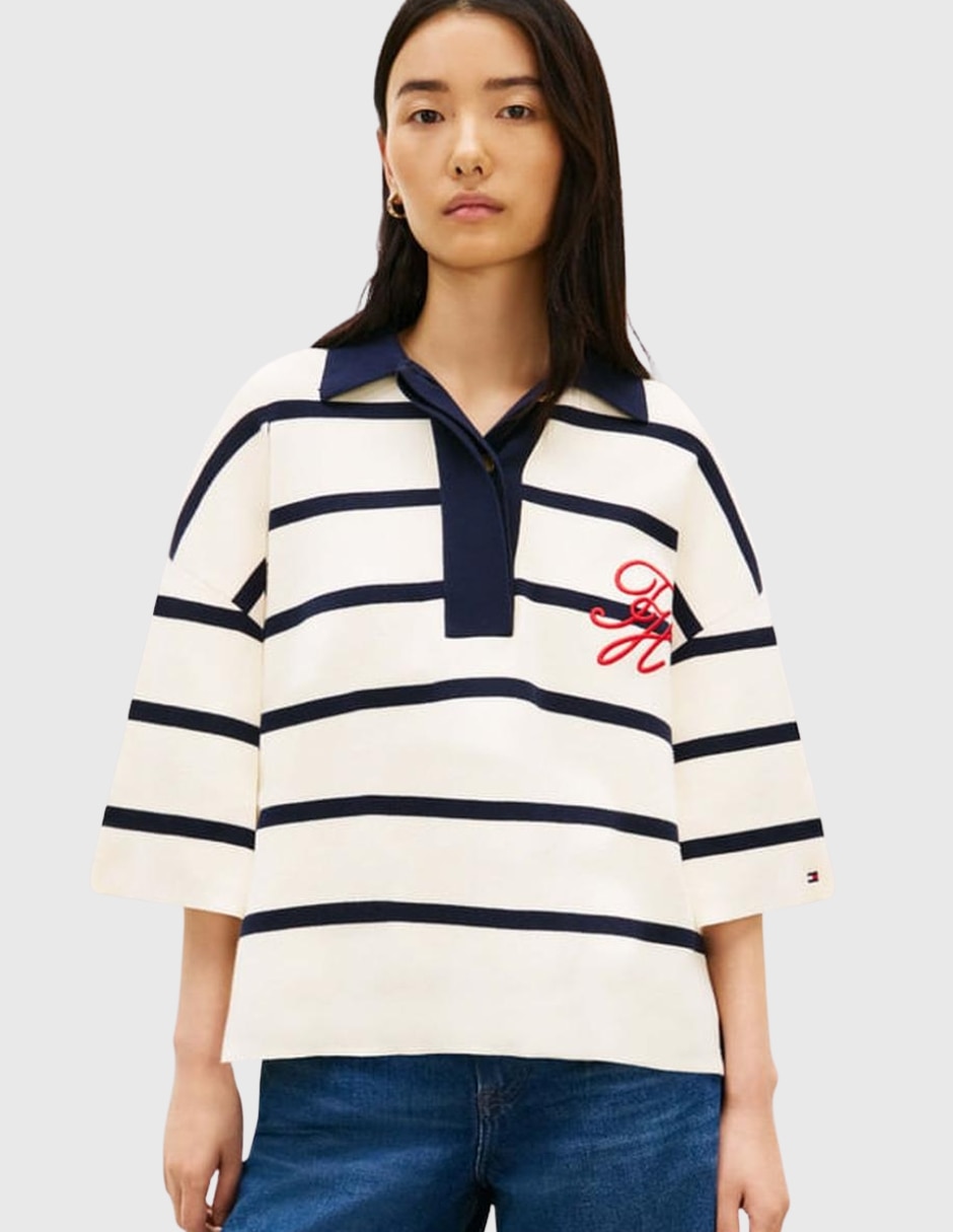 Suéter Tommy Hilfiger cuello polo para hombre