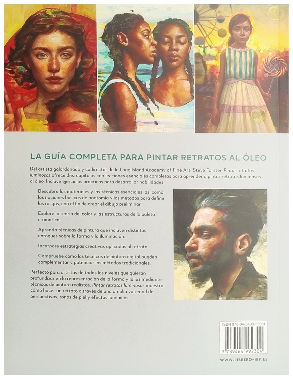 Libro Pintar Retratos Luminosos Guía completa para Representar Rasgos Faciales, Tonos de Piel, La Luz de Steve Forster 3