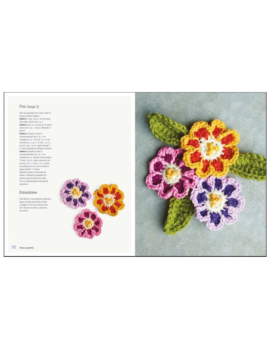 Libro Flores a Ganchillo Aprenda a Tejer 30 Delicadas Flores de Emma Varnam