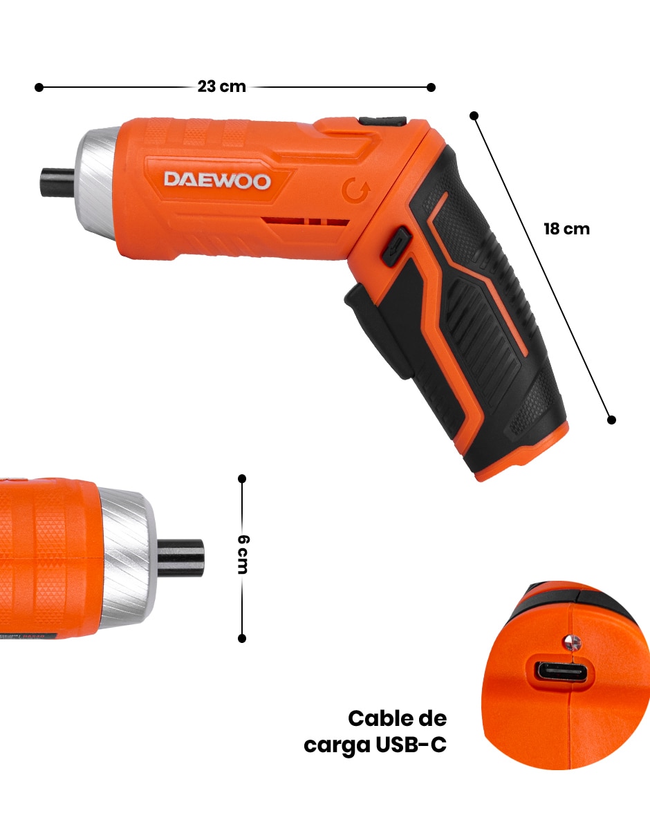 Atornillador y accesorios eléctricos Daewoo 6 Piezas