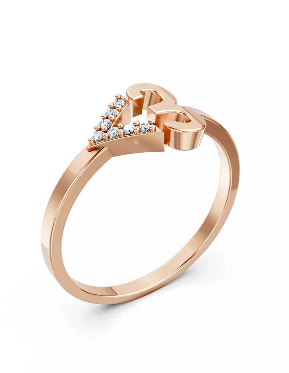 Anillo de compromiso de oro 14k zirconia cúbica 6