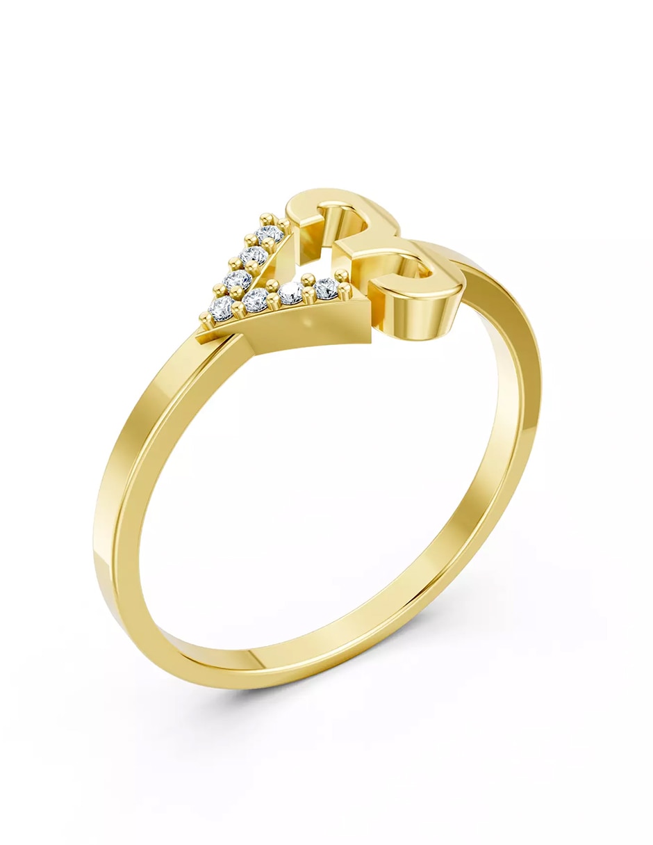 Anillo de compromiso de Oro 9 k Amore Mio zirconia cúbica