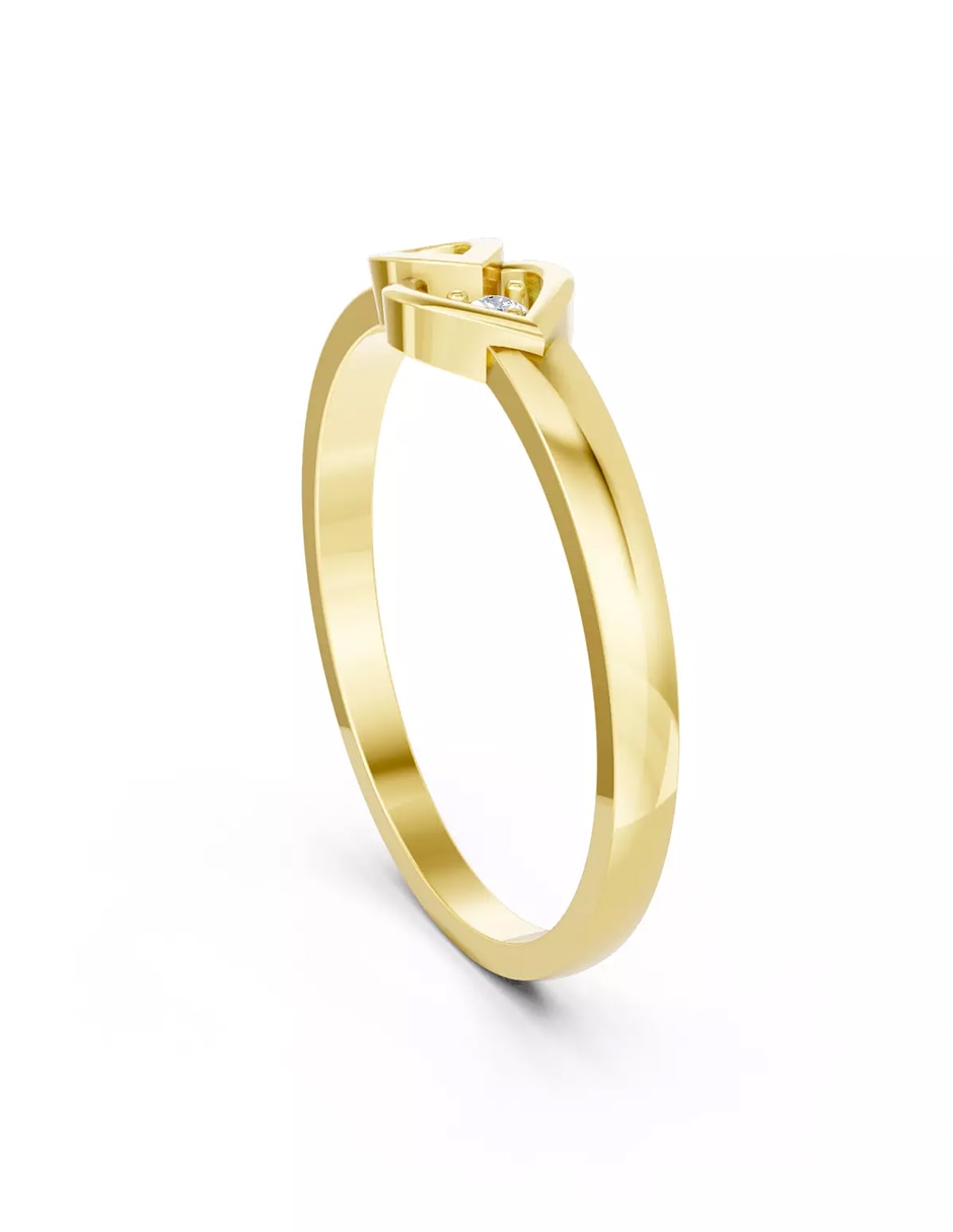 Anillo de compromiso de oro 9 k zirconia cúbica 4