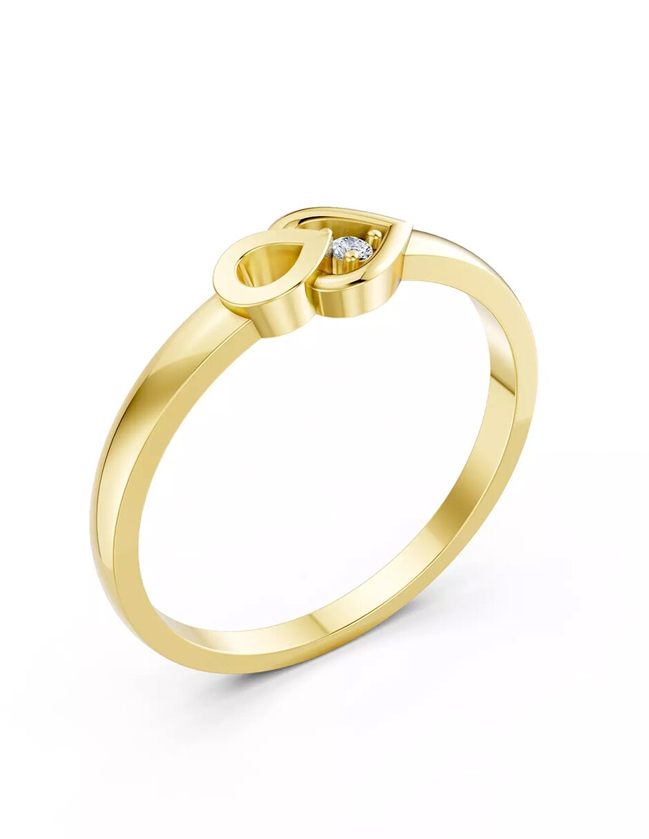 Anillo de compromiso de oro 9 k zirconia cúbica 5