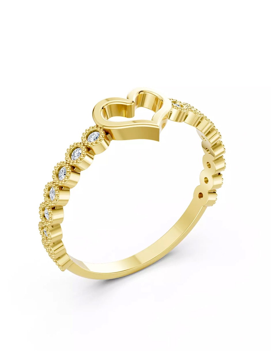 Anillo de compromiso de oro 18 k zirconia cúbica 4