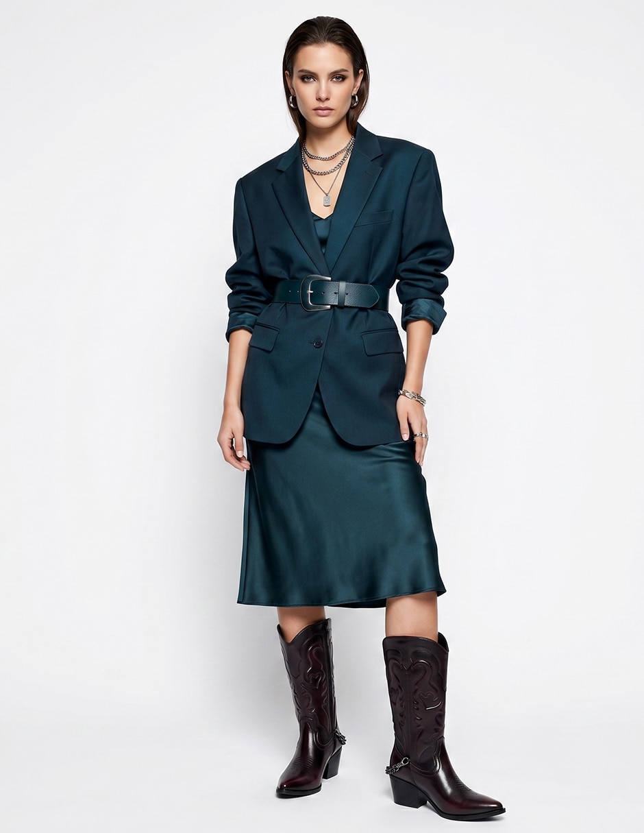 Bota cowboy abajo de la rodilla botas cowboy de sintético para mujer 2