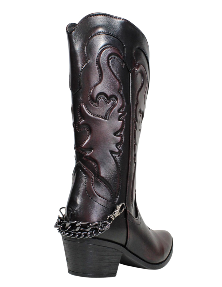 Bota cowboy abajo de la rodilla botas cowboy de sintético para mujer 3