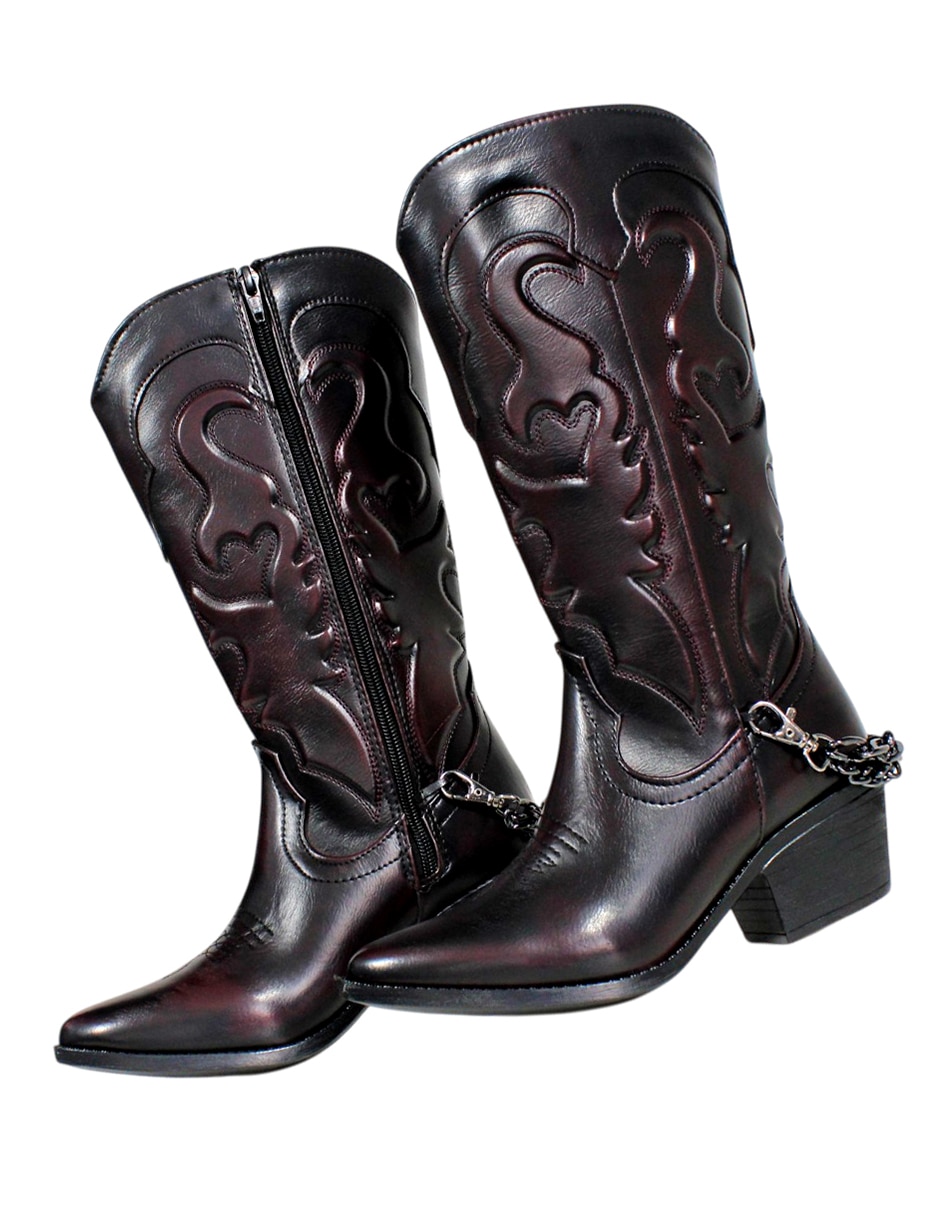 Bota cowboy abajo de la rodilla botas cowboy de sintético para mujer 4