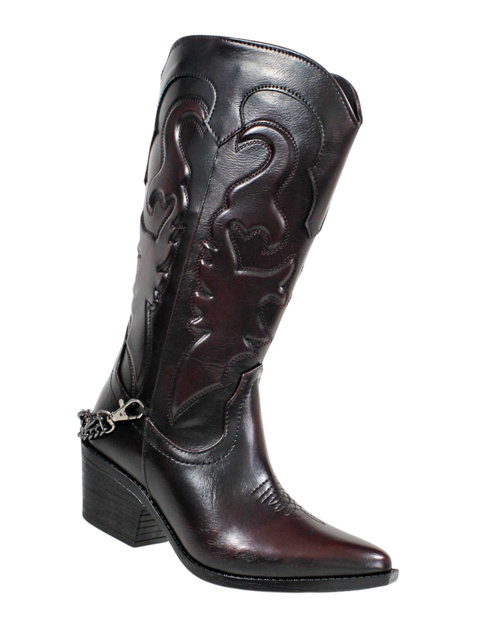 Bota cowboy abajo de la rodilla botas cowboy de sintético para mujer 5