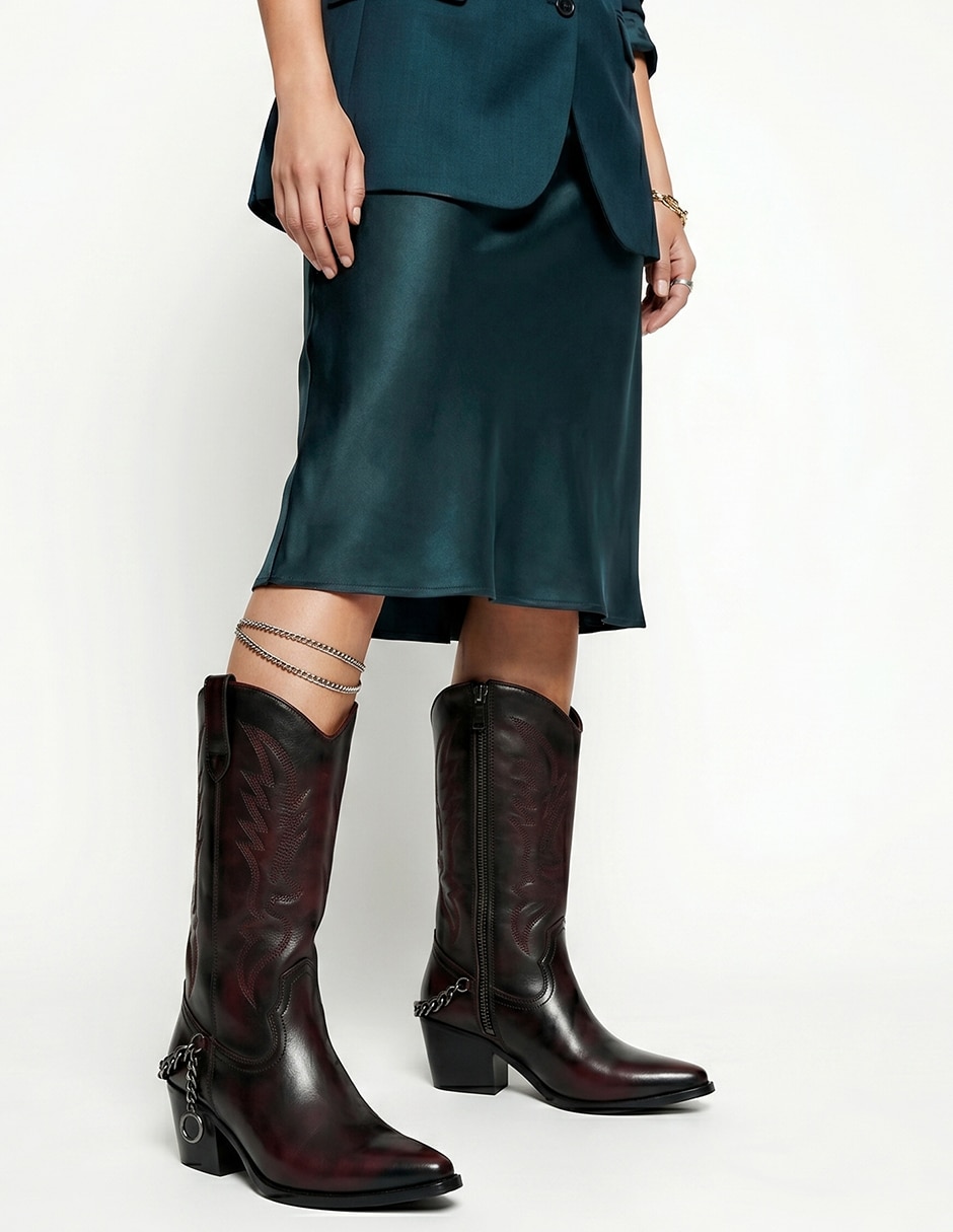 Bota cowboy abajo de la rodilla botas cowboy de sintético para mujer 7