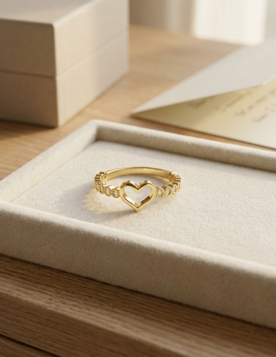 Anillo de compromiso de oro 9 k Amore Mio zirconia cúbica