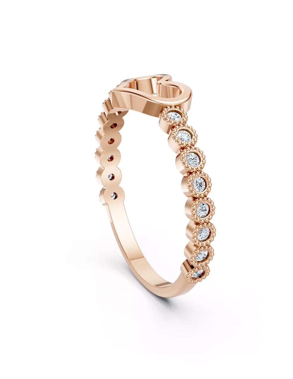 Anillo de compromiso de oro 9 k zirconia cúbica 4