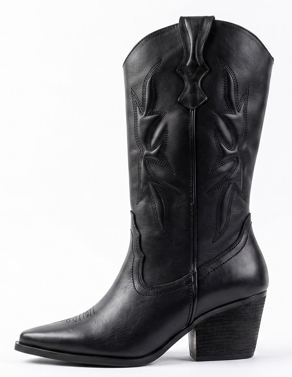 Bota cowboy abajo de la rodilla bota western de piel para mujer