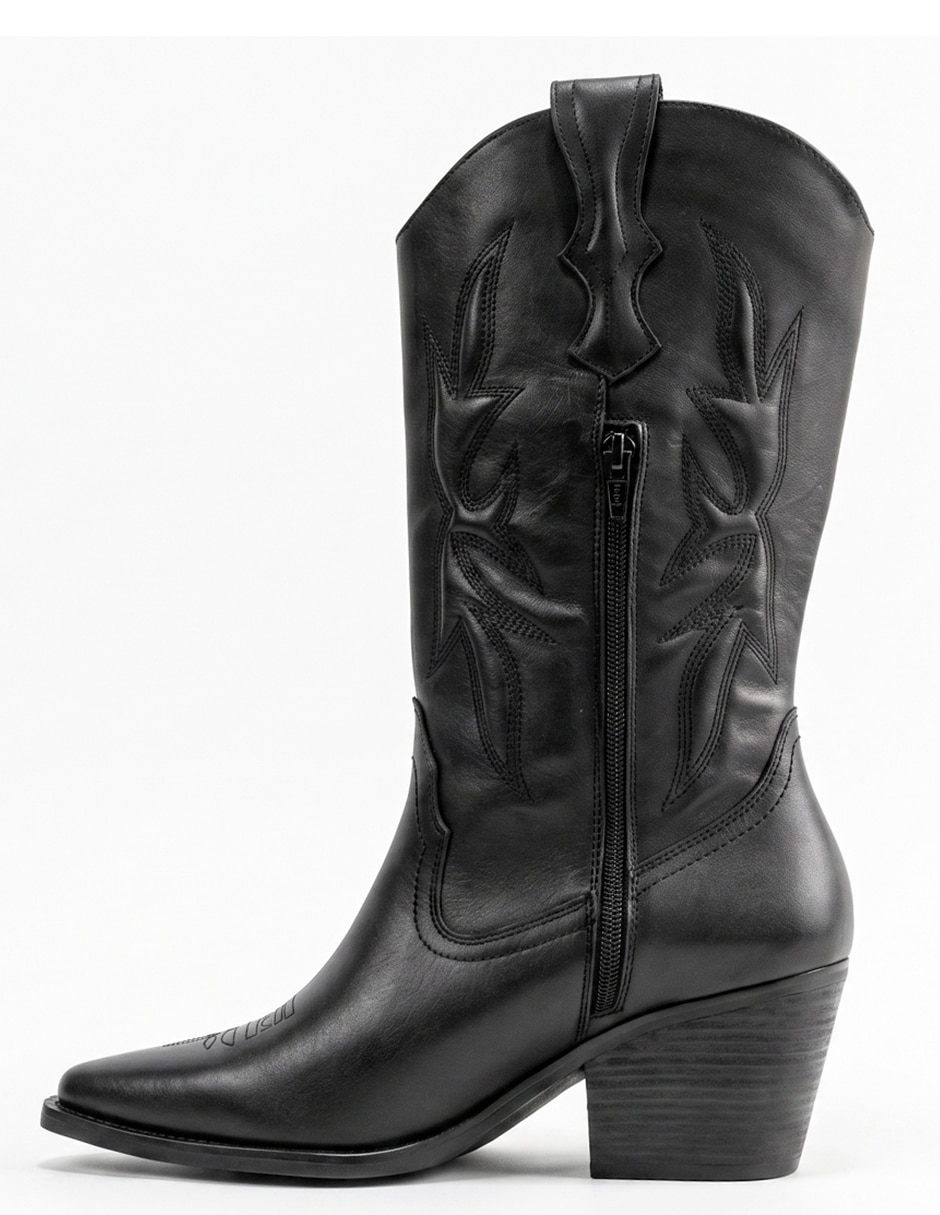 Bota cowboy abajo de la rodilla Kuali Shoes de piel para mujer