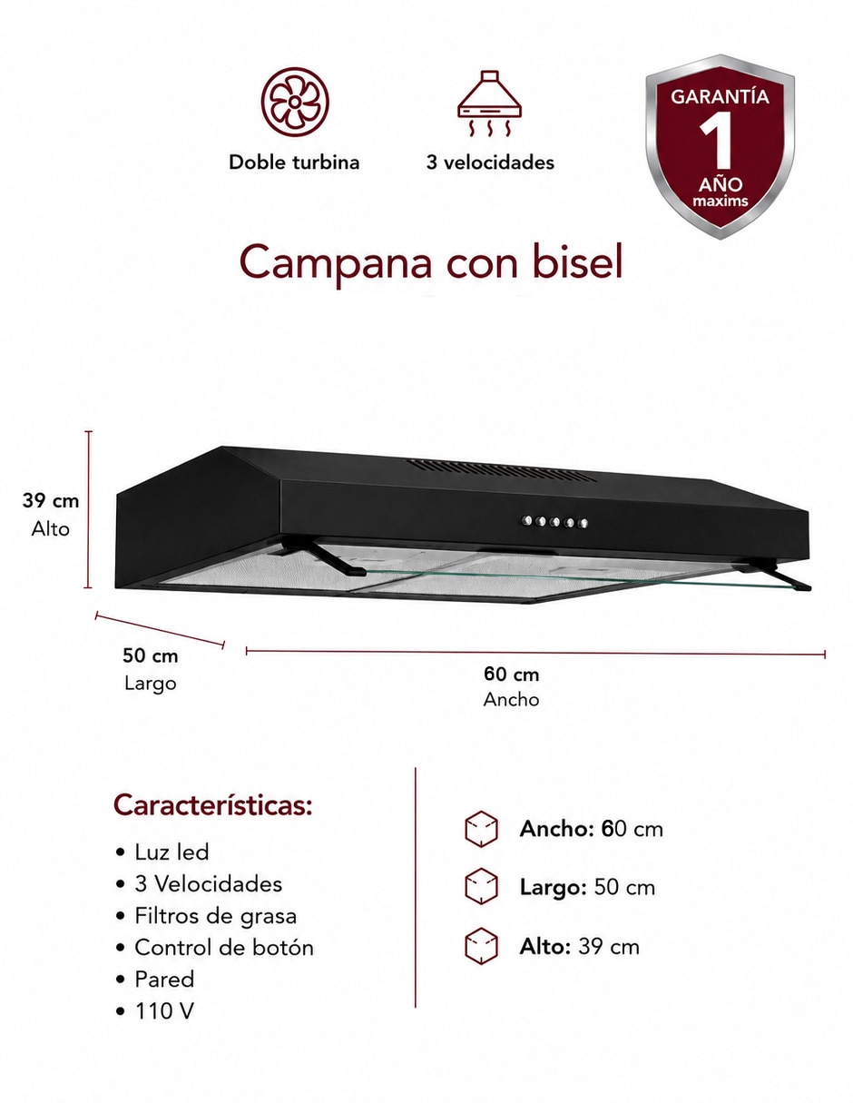 Campana plana CMB60N de acero 3