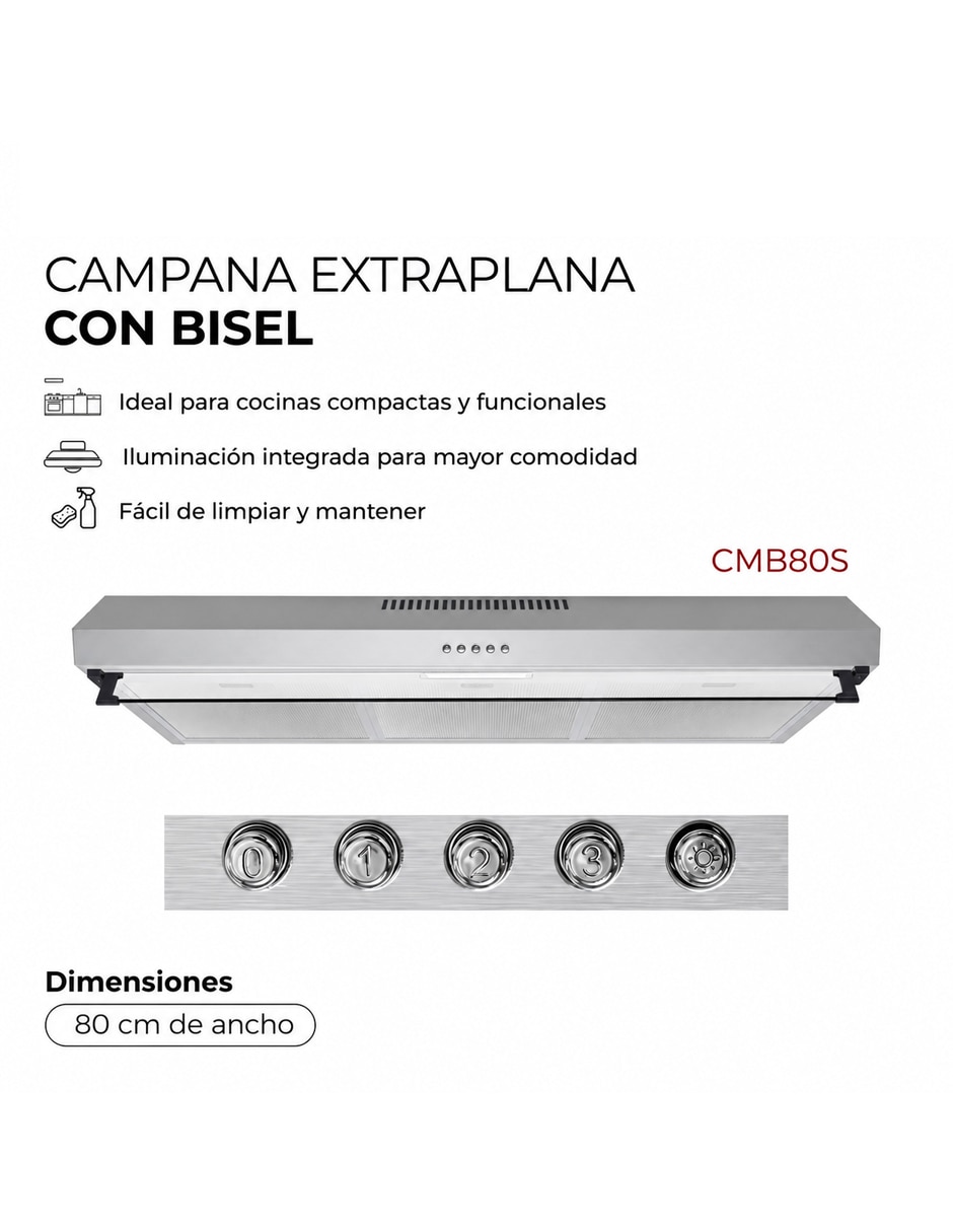 Campana plana Maxims CMB80S de acero inoxidable