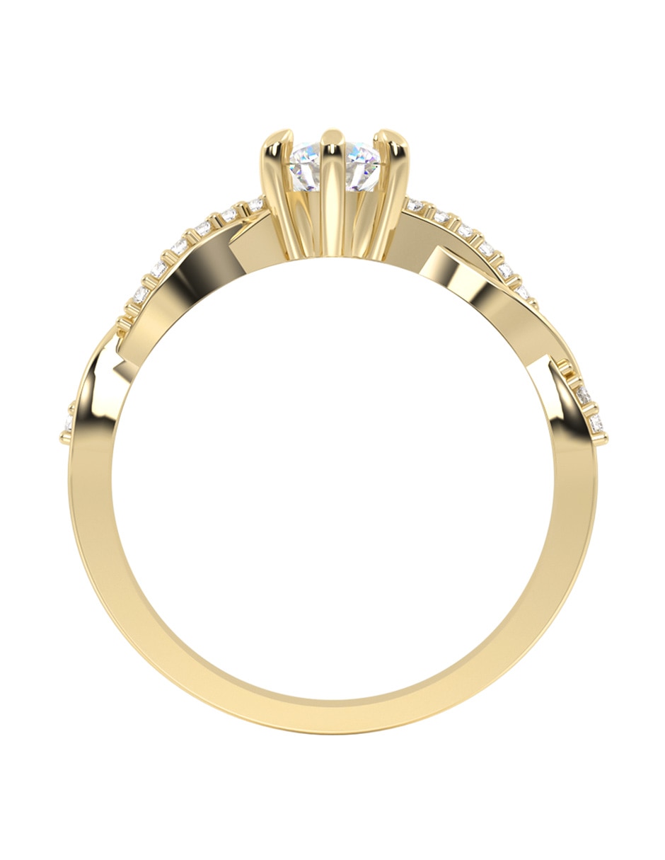 Anillo de compromiso de oro 14 K Abba Joyas zirconia