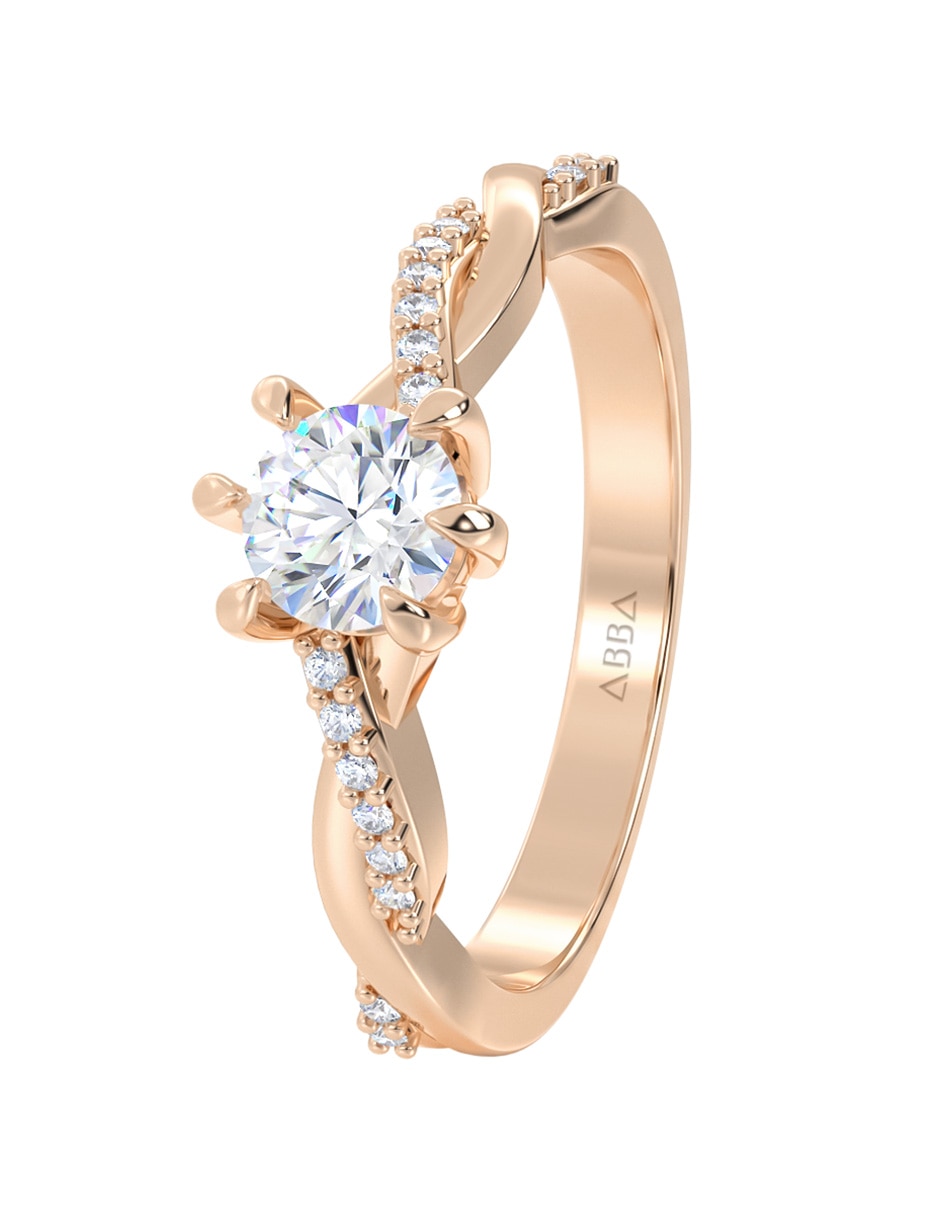 Anillo de compromiso de oro 14 k zirconia 2