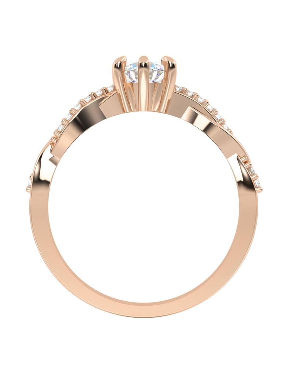 Anillo de compromiso de oro 14 k zirconia 5