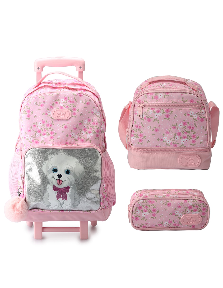 Set mochila escolar animal para niña